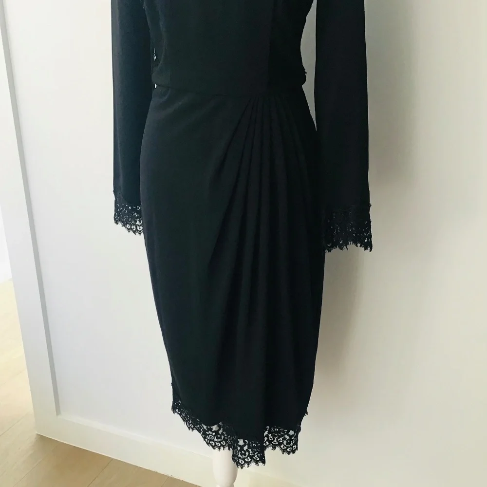 ZIMMERMANN size 1 (8/10) black lace fitted cocktail dress with long sleeves - Picture 3 of 9